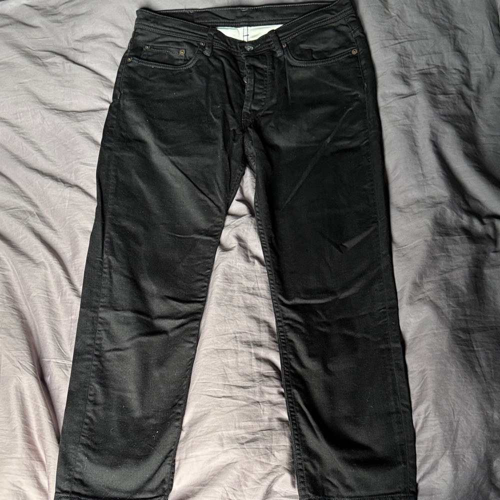 Acne Men's Dark Black Straight Jeans